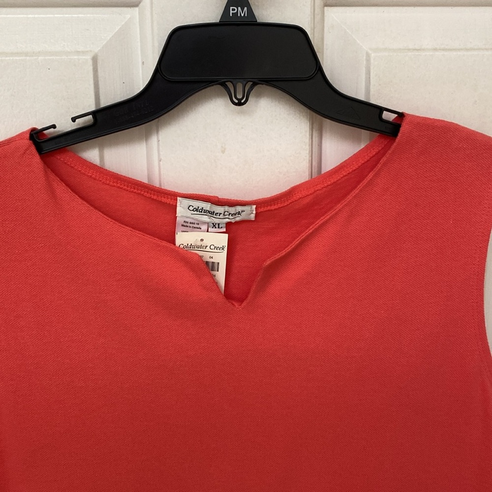 Coldwater Creek Coral-Red Sleeveless Maxi Dress - Picture 2 of 3